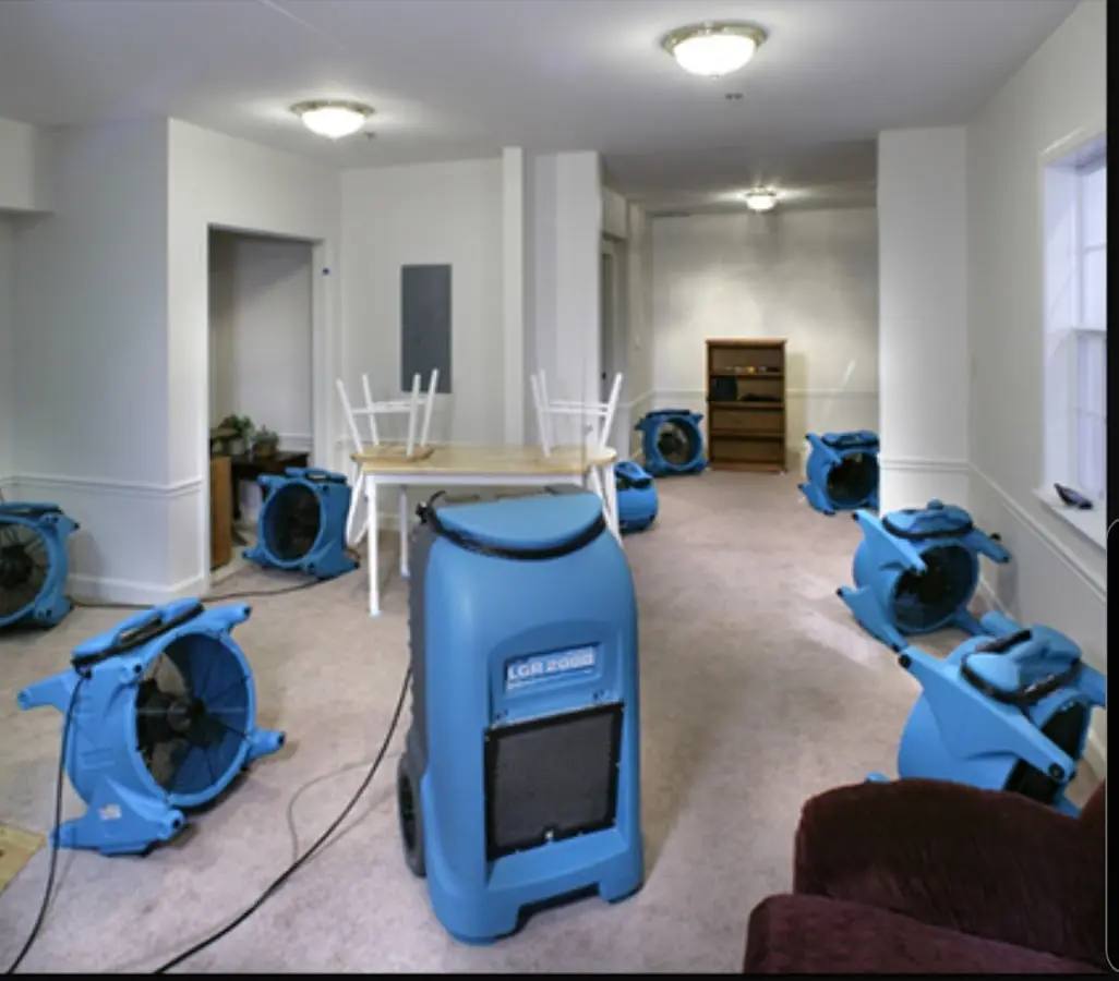 Air movers and dehumidifier setup for Water Damage Restoration in Drexel Heights